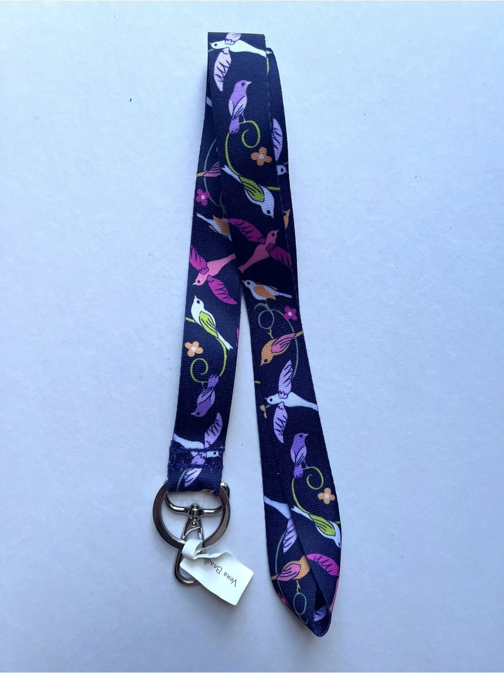Vera Bradley French Ditsy Wide Lanyard Bird Print NWT Key Holder
